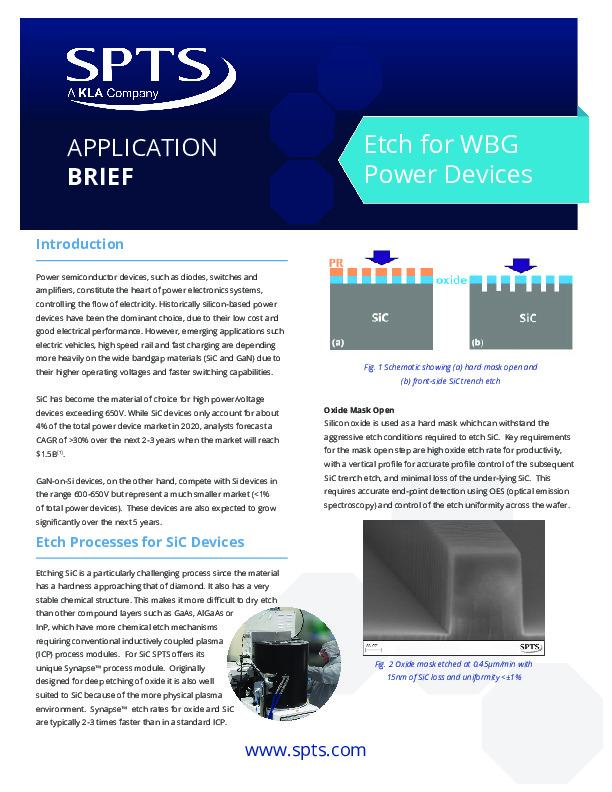 Etch Processes for WBG Power Devices