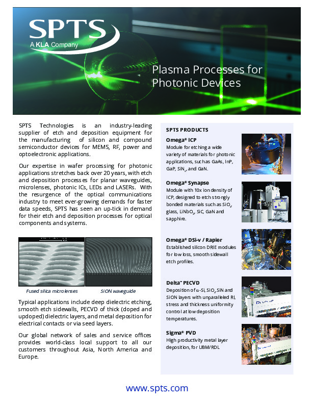 Plasma Processes for Photonic Devices