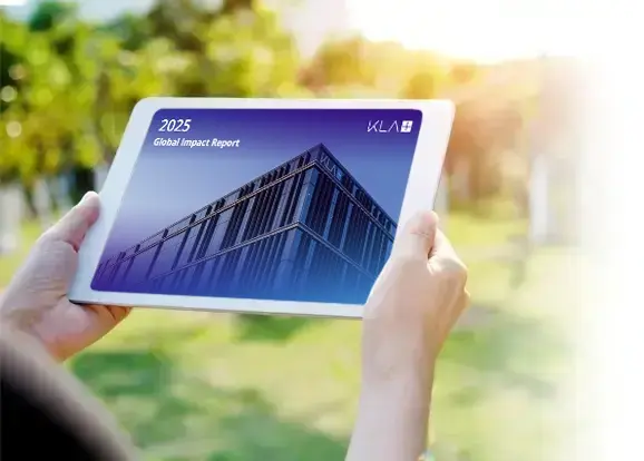 Person viewing global impact report on their tablet